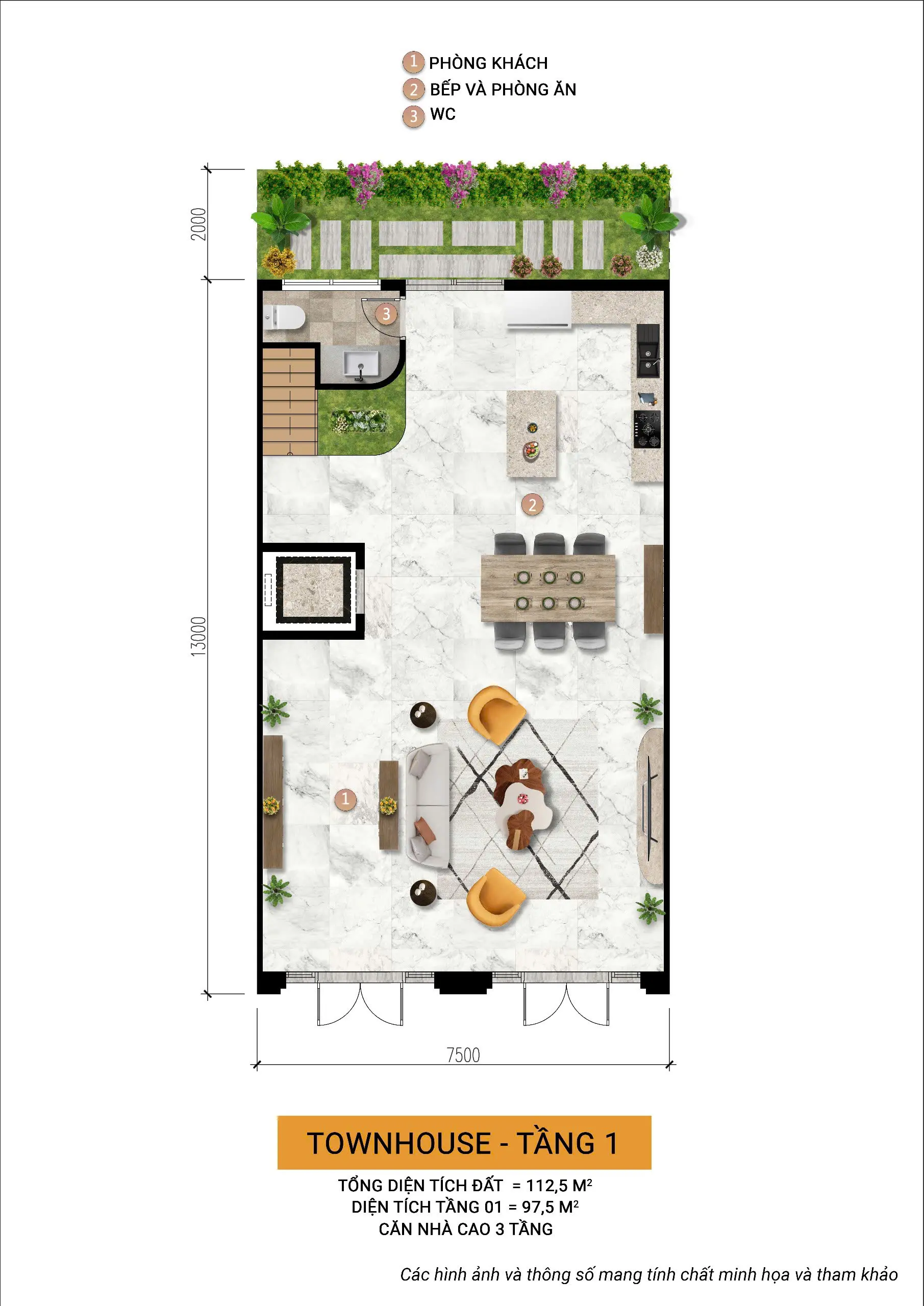 nhà phố Sun Nha Trang tầng 1